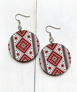 Дерев'яні сережки з розписом 10