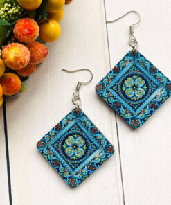 Дерев'яні сережки з розписом 14