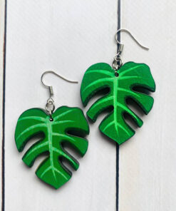 Дерев'яні сережки з розписом 11