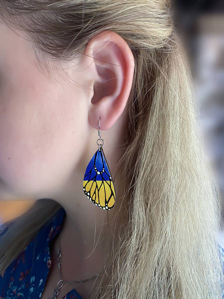 Дерев'яні сережки з розписом Lux - Зображення 2