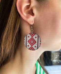 Alternative view of Дерев'яні сережки з розписом 10