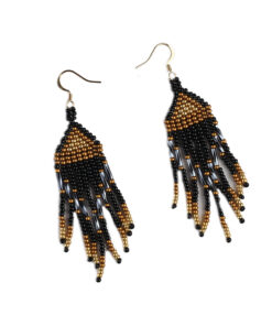 Сережки з бісеру "Чорно-золоті"