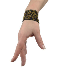 Alternative view of Браслет з бісеру Геометрія чорно-золота