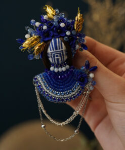 Alternative view of Брошка синя "Мотанка"