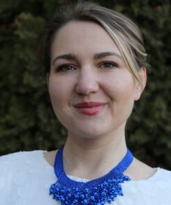 Alternative view of Силянка з бісеру  синя з підвісками