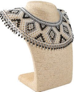 Силянка з бісеру срібна з чорним