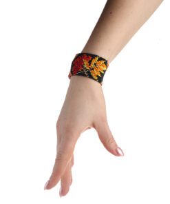 Alternative view of Браслет з бісеру чорний, "Калина"