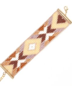 Alternative view of Браслет з бісеру, бежевий