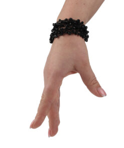 Браслет з бісеру-кришталю чорний