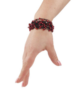 Браслет з бісеру-кришталю червоний
