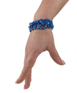 Браслет з бісеру-кришталю синій