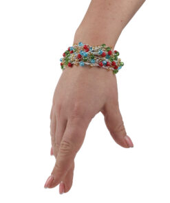 Браслет з бісеру-кришталю кольоровий