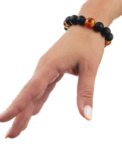 Браслет з шунгіту та янтаря