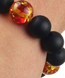 Alternative view of Браслет з шунгіту та янтаря