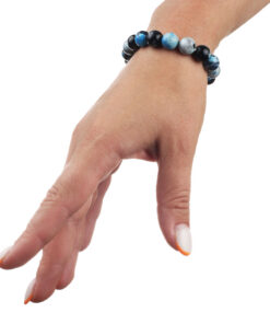 Браслет з агату синій 2