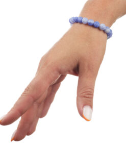 Браслет з агату матовий синій