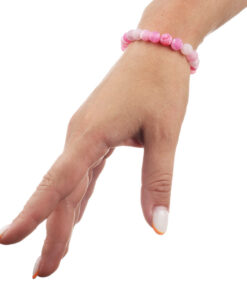 Браслет з агату рожевий матовий