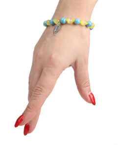 Браслет з котячого ока і бірюзи, з підвіскою