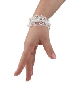 Браслет з бісеру-кришталю білий