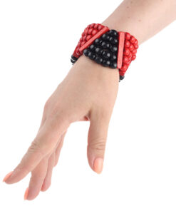 Браслет червоно-чорний, дерев'яний