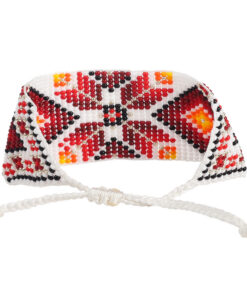 Alternative view of Браслет з бісеру оранжево-червоний "Геометрія"