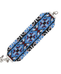 Alternative view of Браслет з бісеру, синій