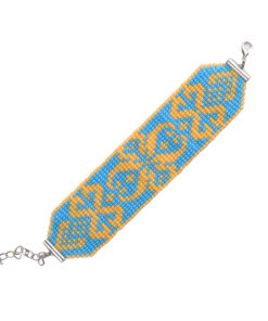 Alternative view of Браслет з бісеру, жовто-блакитний