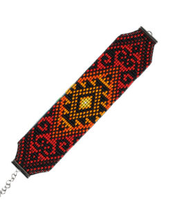 Alternative view of Браслет з бісеру, помаранчево-чорний