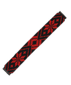 Alternative view of Браслет з бісеру, червоно-чорний орнамент