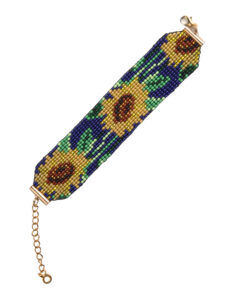 Alternative view of Браслет з бісеру "Соняшник", синій