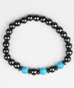 Alternative view of Браслет чорний з бірюзою