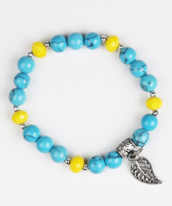 Alternative view of Браслет жовто-блакитний з листочком