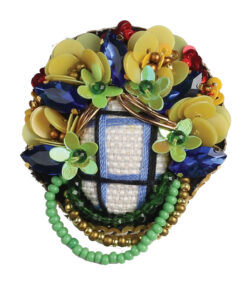 Брошка Мотанка кольорова велика 5х4 см