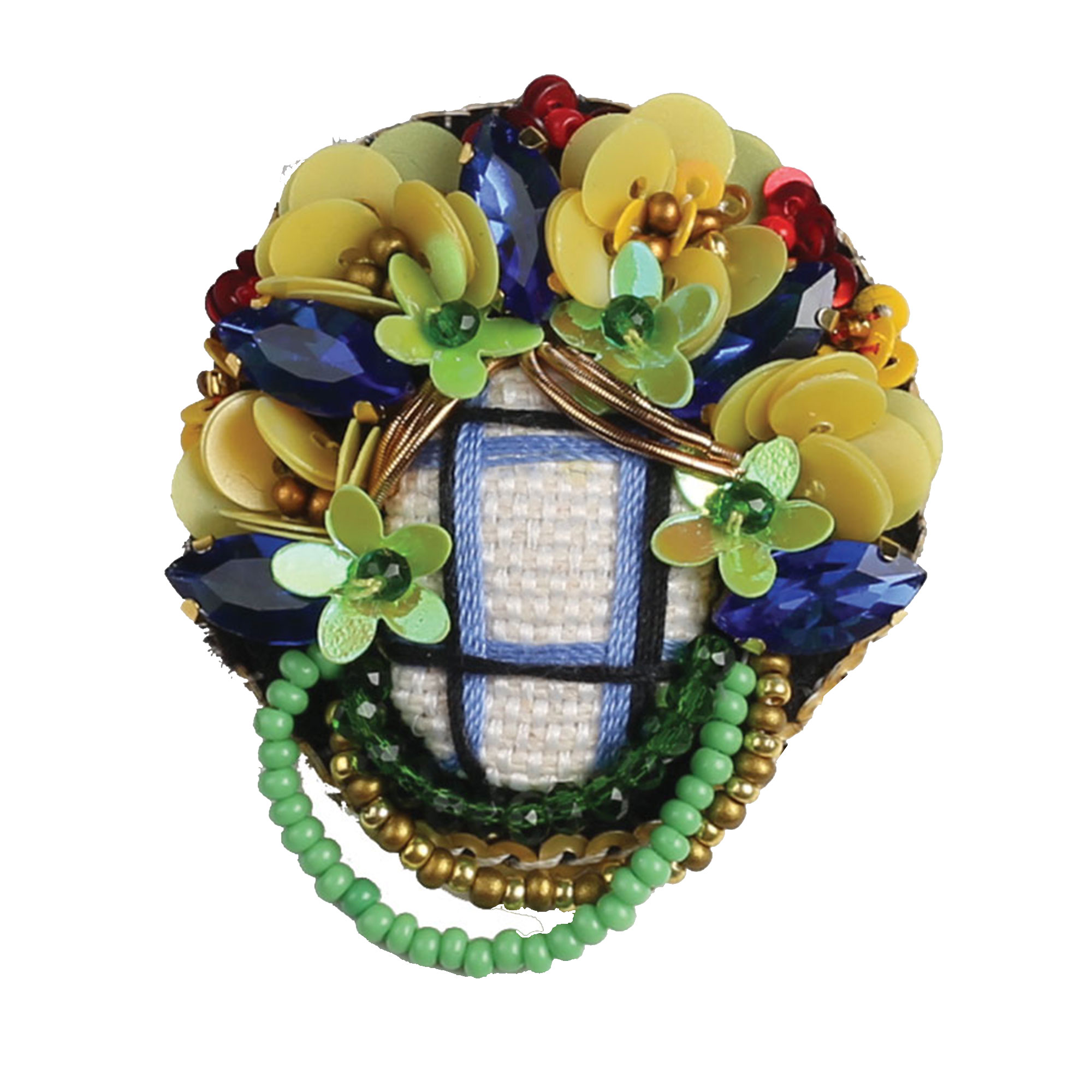 Брошка Мотанка кольорова велика 5х4 см