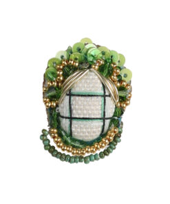 Брошка Мотанка зелена 3х4 см