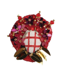 Брошка Мотанка червона велика 5х4 см