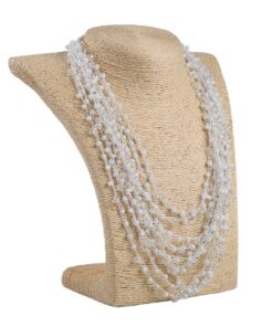 Кольє з бісеру-кришталю, біле