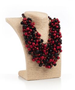 Намисто дерев'яне, червоно-чорне (велике)