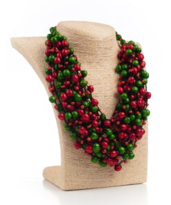 Намисто дерев'яне, червоно-зелене (велике)