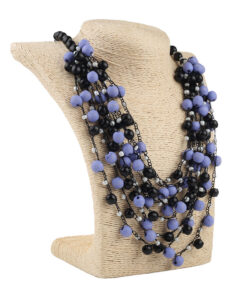 Намисто бузково-чорне, дерев'яне