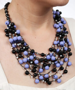 Alternative view of Намисто бузково-чорне, дерев'яне