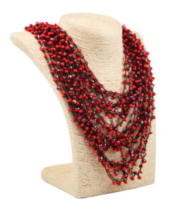 Кольє подвійне, червоно-чорне