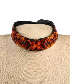 Alternative view of Гердан стрічковий, геометрія чорно-оранжева 2