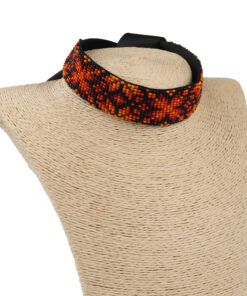 Гердан стрічковий, геометрія чорно-оранжева 2