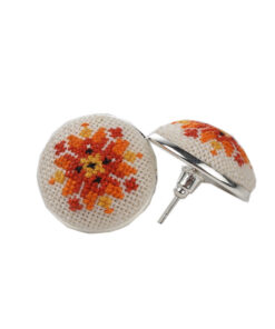 Сережки-пусети оранжеві "Орнамент"