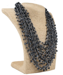 Кольє з бісеру-кришталю, графіт