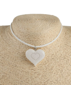 Підвіска серце"Біла вишиванка"