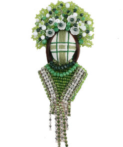 Брошка зелена "Мотанка"