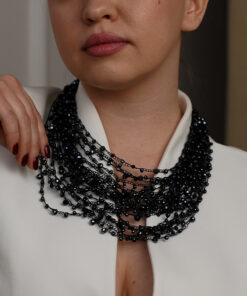 Кольє з бісеру-кришталю велике