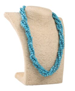Намисто потрійне квадратне бірюза